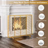 Gold Screen Spark Guard Kids Pet Fireplace Safety Protector W/ Stable Support