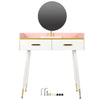 Modern Dressing Table Stool Bedroom Vanity Set Makeup Desk W/ Mirror & 2 Drawers