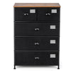 4 Tier Wide Storage Organizer Unit 5-Drawer Storage Dresser Chest of Drawers