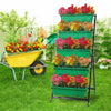 Large 5-Tier Vertical Garden Raised Bed Hunter Green Flower Planter Boxes Moving