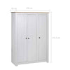 3-Door Wardrobe White 118x50x171.5 Pine Panama P1E5