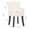 Soft Dressing Table Chair Vanity Makeup Stool Dining Seat Pouffe with Wood Legs
