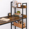Industrial Study Computer Desk Office Table with 3-layer Bookshelf Storage Rack