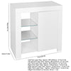 White Sideboard Buffet with LED lights 3-Tier Tableware Storage Cupboard