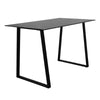 U-shaped Legs Dining Table Black Metal Frame Tempered Glass Home Kitchen Modern