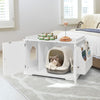 Large Cat Litter Box Enclosure Hidden Cat Washroom Cat House with Storage Rack