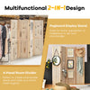 4 Panel Folding Room Divider Wood Wall Privacy Screen Protector Pegboard Display