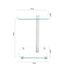 2 Tier Sofa End Coffee Tables With Clear Glass Top Home Office Table Living Room