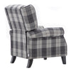 Tartan Checked Bonded Fabric Armchair Wingback Sofa Recliner Padded Lounge Chair