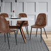2/4x Dining Chairs w/ Backrest Faux Leather Metal Legs Reception Kitchen Chairs
