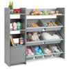 Wooden Kids Toy Storage Organizer Bookcase Cabinet Bookshelf W/ 8 Storage Boxes