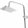 Square Chrome Overhead Rain Shower Kit Dual Rigid Riser Hand Held Twin Set New