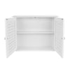 Bathroom Wall Cabinet with Double Shutter Door Hanging Storage Organiser White