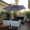 3 m Banana Parasol Sun Shade Umbrella Garden Parasol Adjustable with Base