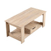 Beech Wooden 2 Tier Coffee Table Sofa Lounge Tea Table Livingroom with Drawer UK