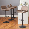 2 x Grey/Brown Bar Stools Swivel Padded Seats High Chairs Technology Cloth