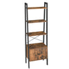 Ladder Shelf Bookshelf Rack Stand with Cupboard 4Shelves Storage Display LLS47BX