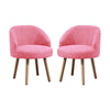 Set of 2 Pink Accent Chairs Armchairs Padded Seat Bedroom Living Room Office BN