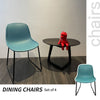 Set of 4 Dining Chairs Plastic Modern Ergonomic Designer Chair Kitchen Office