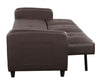 Sofa Bed Faux Leather with Cup holder and Armrests 3 Seater Black Brown Ash Grey
