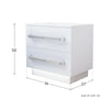 High Gloss White Bedside Table Cabinet 2 Drawers Matt Body Nightstand LED UK