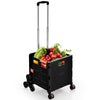 Multipurpose Utility Cart w/ 360° Swivel Front Wheel Folding Shopping Boot Cart