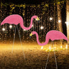 2x Garden Pink Flamingo Bird Lawn Pond Figurine Ornaments Patio Statue Figure UK