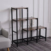 Vintage Cube 4 Tier Wood Metal Bookcase Shelving Display Storage Shelf Rack Unit