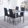 4pcs Black Faux Leather Padded Seat Dining Chairs Dining Room Kitchen Livingroom