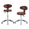 2X Bar Stools Breakfast Stools Kitchen Padded Brown Bar Dining Chairs Home Stool