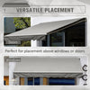 Patio Awning Manual GardenCanopy Sunshade Retractable Shelter Outdoor Shade Grey