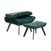Upholstered Velvet Tufted Accent Chair Tub Armchair Lounge Sleep Sofa With Stool