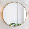 Large 50cm Gold Wall Mirror Vanity Bathroom Glass Metal Frame Make up Mirrors