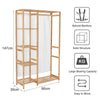 6 Tier Bamboo Garment Rack Storage Shelves Clothes Hanging Wardrobe Closet Stand