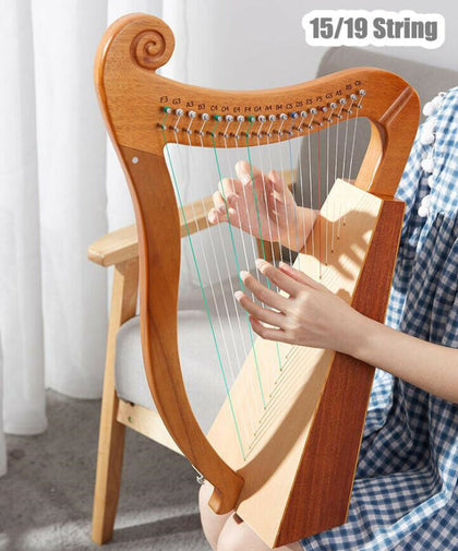 Professional Irish Harp Kelkin Lya 15-strings 19-strings Lyre With Tuning Wrench