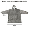 Hoodie Blanket Oversized Ultra Soft Comfy Plush Sherpa Giant Hooded Sweatshirt