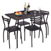5PCS Dining Table & Chair Set Breakfast Bar Kitchen Furniture with Curved Back