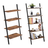 4 / 5 Tier Bookcase Ladder Shelf Unit Wall Rack Shelf Storage Shelving Bookshelf