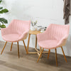 2PCS Dining Chairs With Gold Metal Legs Office Kitchen Lounge Upholstered Chair