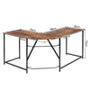 L-Shaped Corner Computer Desk Industrial PC Table Large Workstation Home Office