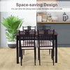5PCS Dining Table & Chair Set Breakfast Bar Kitchen Furniture with Padded Seat