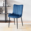 Pair Velvet Dining Chair High Back Chair Set with Metal Legs Modern Kitchen