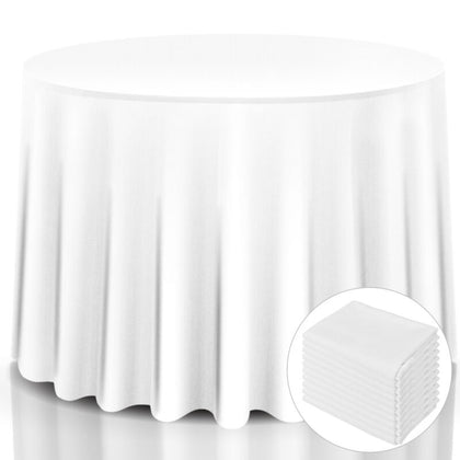 10 PCS 307cm Round Tablecloth Premium Polyester Table Cover Durable Table Cloths