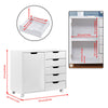 Mobile Filing 5 Drawer Pedestal Cabinet File Storage with Door Home Office White