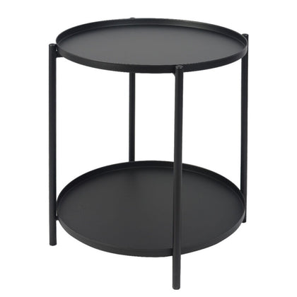 Accent Metal Side Table 2 Layer Sofa End Coffee Tray Snack Table for Living Room