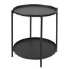 Accent Metal Side Table 2 Layer Sofa End Coffee Tray Snack Table for Living Room