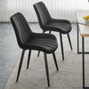 Set of 2 Dining Chairs Velvet Padded Seat Metal Leg Kitchen Chairs Multicolor