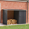 Garden Storage Shed Double Bay Galvanised Steel Firewood Log Store Tool Cabinet