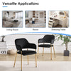 Set of 2 Black Velvet Dining Chairs Golden Leg Armchairs Kitchen Restaurant Cafe