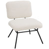 Industrial Style Sherpa Single Sofa Upholstered Seats Dining Chair W/ Metal Legs